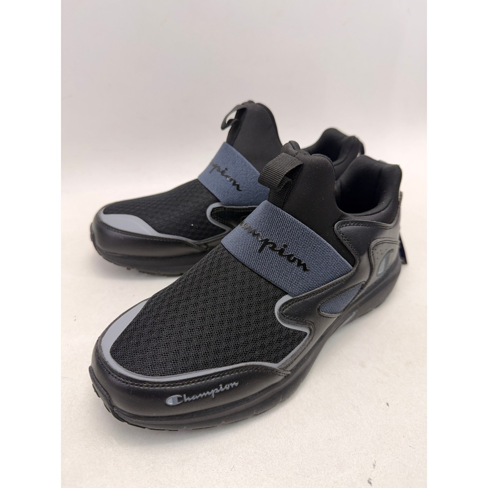 Champion Gameness Black Grey Slip On Sneakers CA100211Y Mens 6Y Womens 7.5